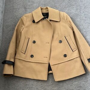 Club Monaco Tan Double-Breasted Peacoat